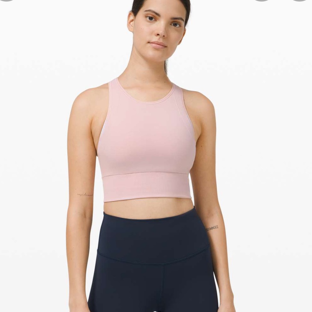 lululemon ebb to train bra size 4 - porcelain pink